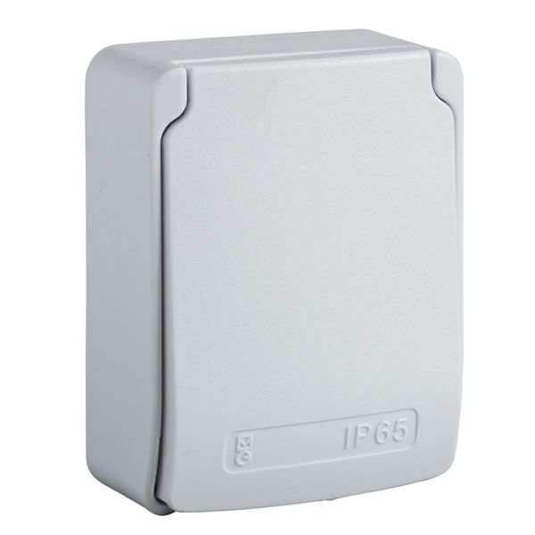 PratiKa socket - grey - 2P + E - 10/16 A - 250 V - British - IP65 - surface image 2