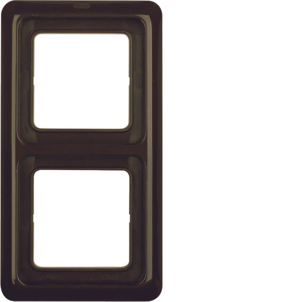Frame 2gang, sealing, splash-proteced flush-mtd IP44, brown glossy image 1
