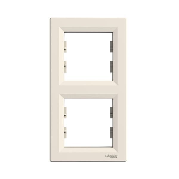 Asfora - vertical 2-gang frame - cream image 4