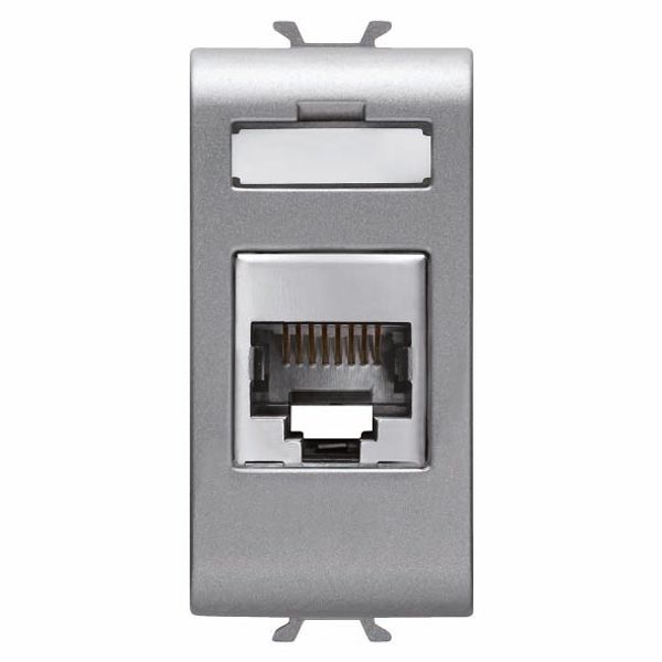 RJ45 SOCKET - CATEGORY 6 - FTP - 1 MODULE - TITANIUM - CHORUSMART image 2