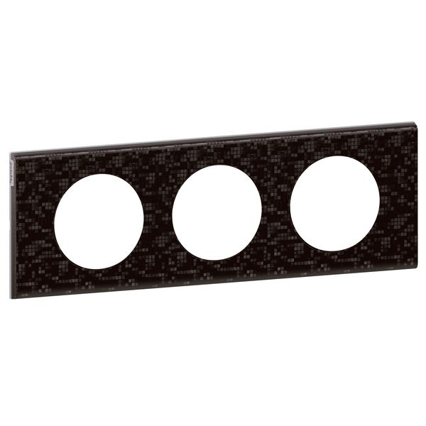 3 GANG PLATE LEATHER PIXELS image 1