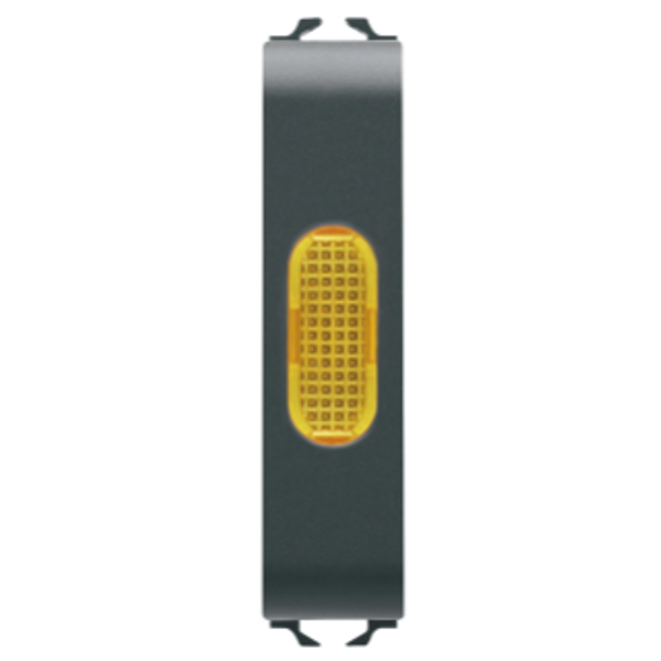 SINGLE INDICATOR LAMP - AMBER - 1/2 MODULE - SATIN BLACK - CHORUSMART image 1