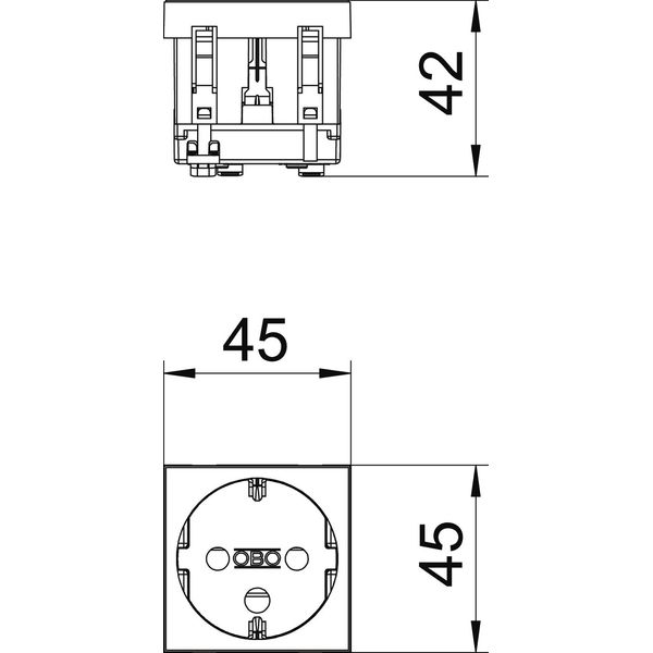 STD-D0K SRO1 Socket 0°, single, coded protective contact 250V, 10/16A image 2