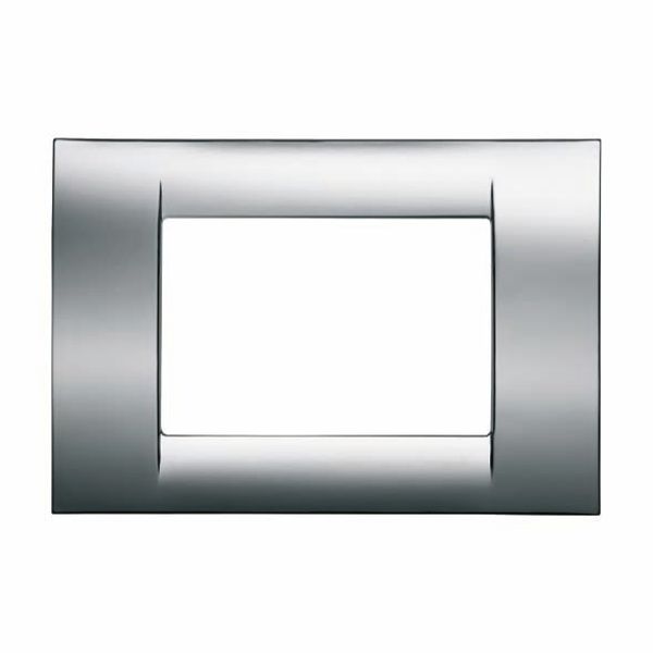 VIRNA PLATE - IN TECHNOPOLYMER GLOSS FINISHING - 6 GANG - SOFT CHROME - SYSTEM image 2