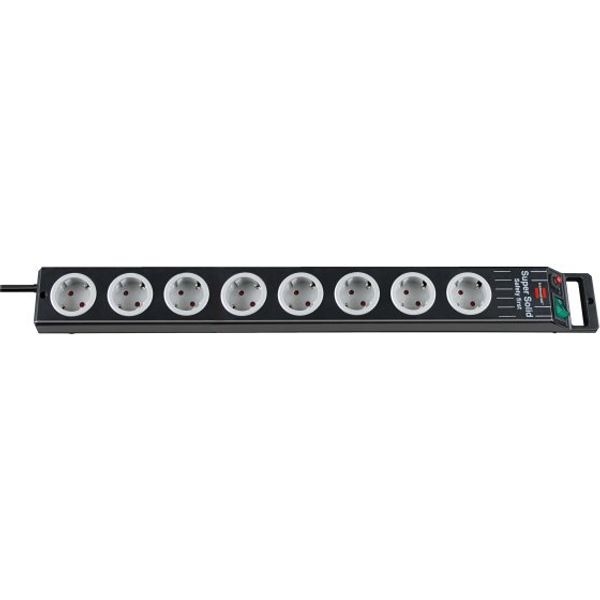 Super-Solid Line extension lead 8-way black 2.5m H05VV-F 3G1.5 image 1