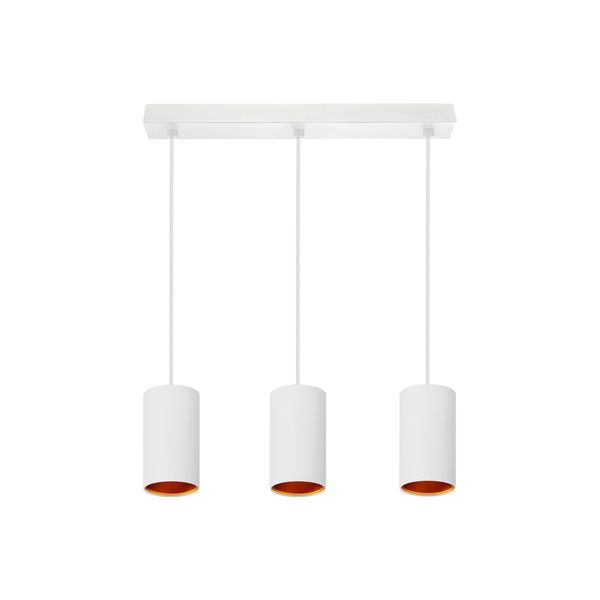 CHLOE GU10 x 3 IP20 pendant lamp white golden rectangular base image 6