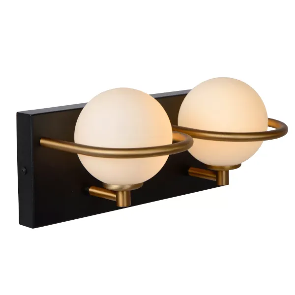 Lucide ISOBEL - Wall light Bathroom - 2xG9 - IP44 - Black image 1