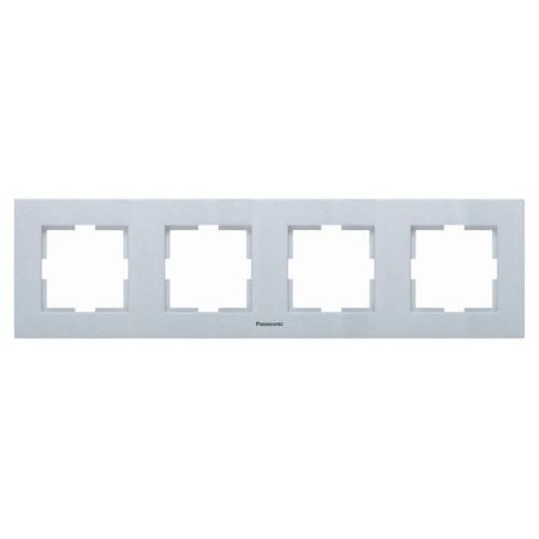 Karre Plus Accessory Aluminium - Silver Four Gang Frame image 1