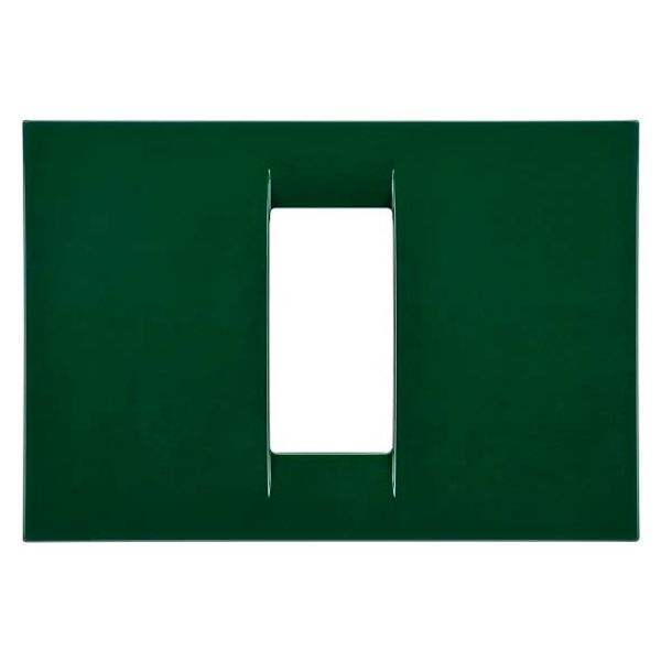 VIRNA PLATE - IN TECHNOPOLYMER GLOSS FINISHING - 1 GANG - RACING GREEN - SYSTEM image 2