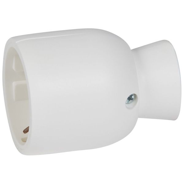 2P+E extension - 16 A - German std - plastic straight outlet - white - bulk image 1