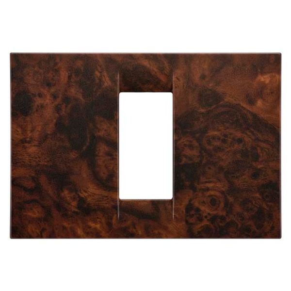 VIRNA PLATE - IN TECHNOPOLYMER - 1 GANG - ENGLISH WALNUT - SYSTEM image 2