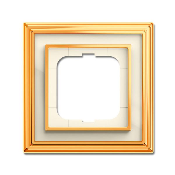 1721-838 Cover Frame Busch-dynasty® polished brass ivory white image 1