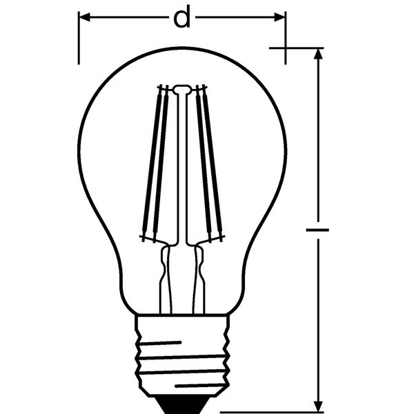 LED Lamp OSRAM PARATHOM®  Classic A 40 Filament P 4.8W 827 Clear E27 image 3