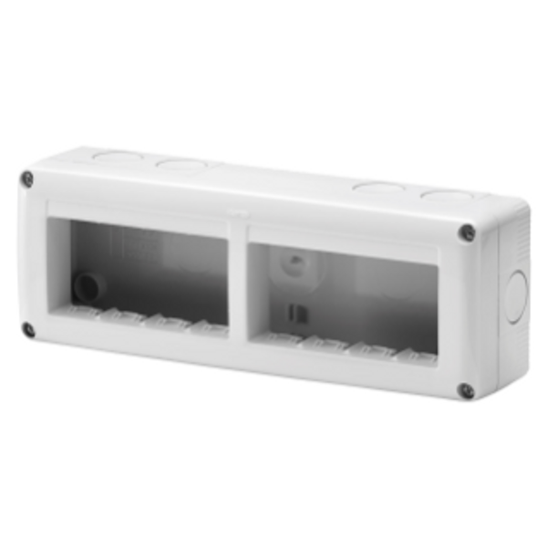 PROTECTED ENCLOSURE FOR SYSTEM DEVICES - HORIZONTAL MULTIPLE - 8 GANG - MODULE 4x2 - RAL 7035 GREY - IP40 image 1