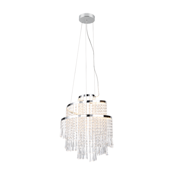 Pomp LED pendant 38 cm chrome/transparent image 1