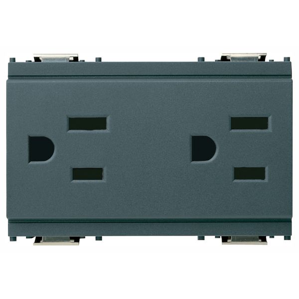 Two 2P+E 15A 127V USA outlets grey image 1