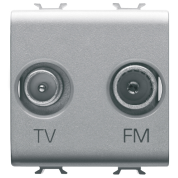 SOCKET-OUTLET TV-FM - DIRECT - 2 MODULES - TITANIUM - CHORUSMART image 1