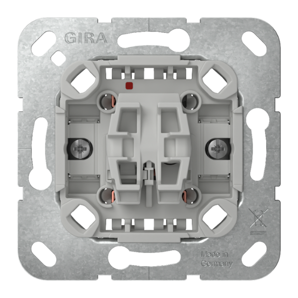 Pushbutton switch insert 10 AX 250 V~ universal off/2-way switch, without rocker, with mounting claws image 1