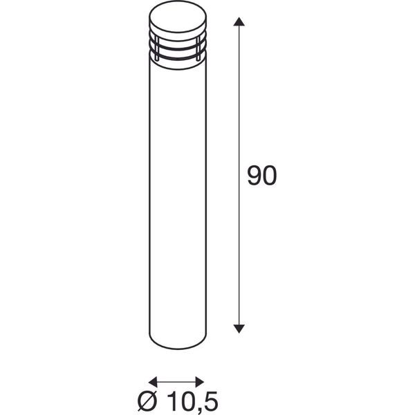 VAP SLIM 90 floor lamp, E27 max.20W, stainless steel brushed image 3