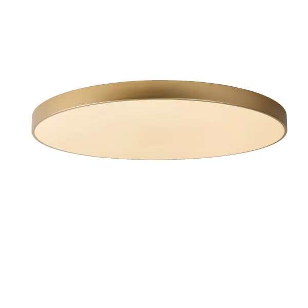 Lucide UNAR - Flush ceiling light - Ø 80 cm - LED Dim. - 1x80W 2700K - 3 StepDim - Matt Gold / Brass image 1