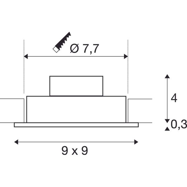 NEW TRIA LED DL SQUARE Set 9,1W 3000K 525lm, 38ø, alu, white image 3