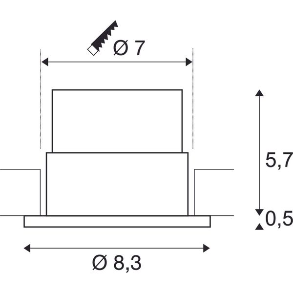 PATTA-F recessed ceiling lumin. 12W, 3000K, 38ø,round, black image 2