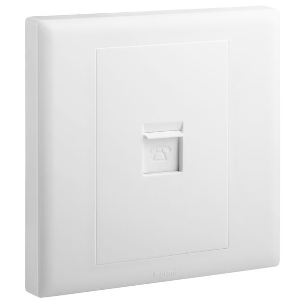 Socket 1 Gang RJ11 Telephone 7X7 White, Legrand - ELOE image 1