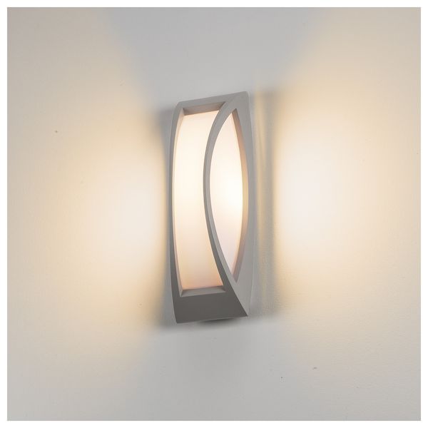 MERIDIAN 2 wall lamp, E27, max. 25W, IP54, silvergrey image 5