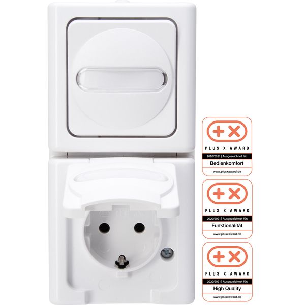 BLUE ELECTRIC - off/toggle switch socket combination, color: arctic white image 1