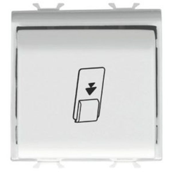 UNIVERSAL BADGE SWITCH - 1P NA 16AX - ILLUMINABLE - 2 MODULES - SATIN WHITE - CHORUSMART image 1