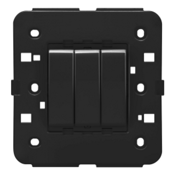 ONE-WAY SWITCH 1P 250V ac - 16AX - BRITISH STANDARD - 16 AX - 3 GANGS - BLACK - CHORUSMART image 1