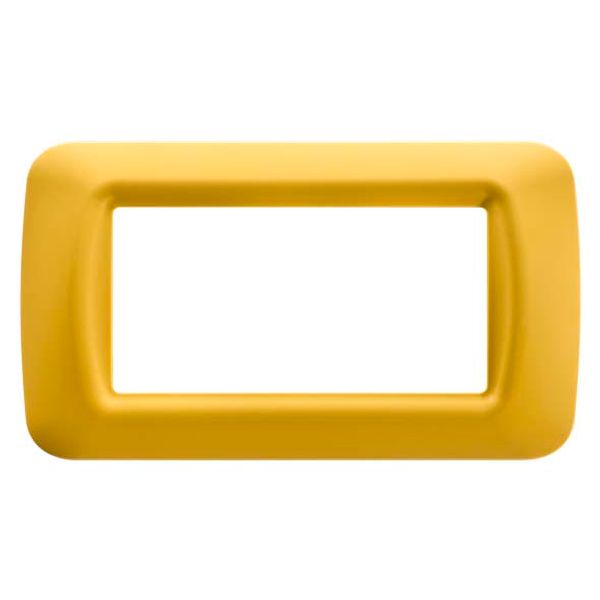 TOP SYSTEM PLATE - IN TECHNOPOLYMER GLOSS FINISHING - 4 GANG - CORN YELLOW - SYSTEM image 2