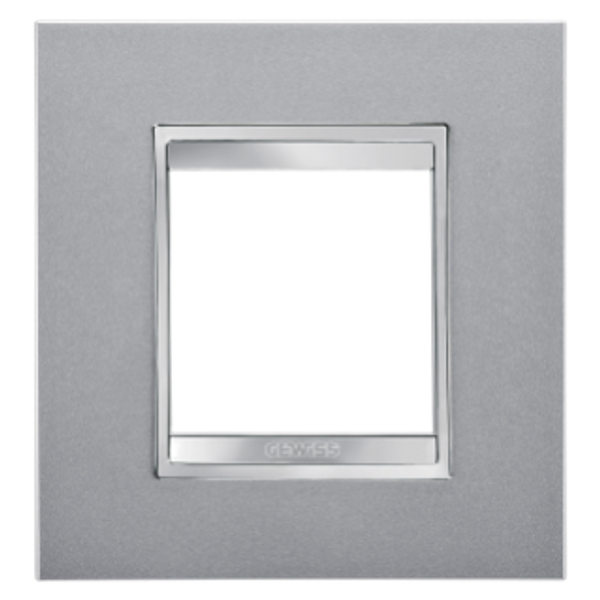 LUX INTERNATIONAL PLATE - IN PAINTED TECHNOPOLYMER - 2 MODULES - TITANIUM - CHORUSMART image 1