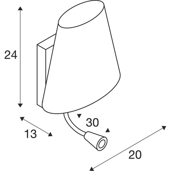 COUPA FLEXLED wall lamp, G9 max. 40W + 3W LED 3000K, chrom image 4