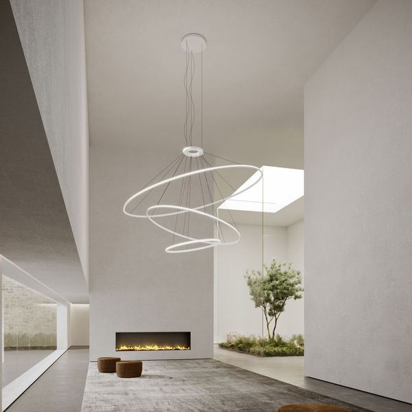 Pendant Circular Downward 3 Rings (ø2000 ø1200 ø600) LED 223.5W 9182lm 3000K White image 1