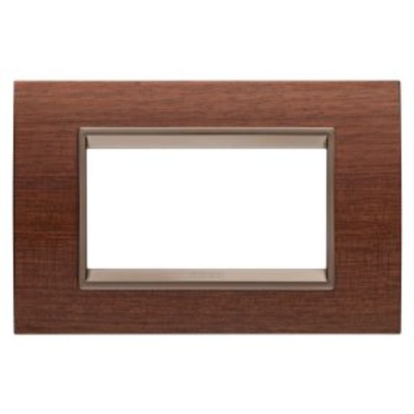 LUX PLATE - IN WOOD - 4 MODULES - WALNUT - INNER FRAME MATT DARK BRONZE - CHORUSMART image 1