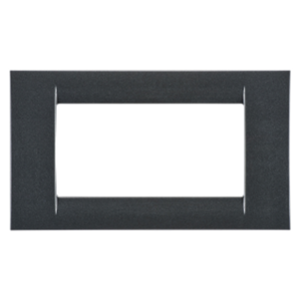 VIRNA PLATE - IN TECHNOPOLYMER GLOSS FINISHING - 4 GANG - METALLIC SLATE - SYSTEM image 1