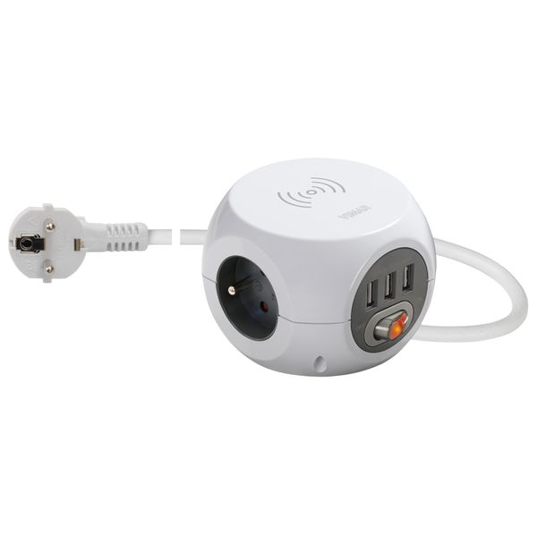 Multi-socket 16A 3FR+3USB+swit+Induction image 1