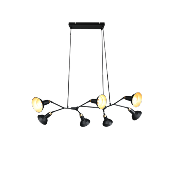 Roxie pendant 7-pc E14 matt black/gold image 1