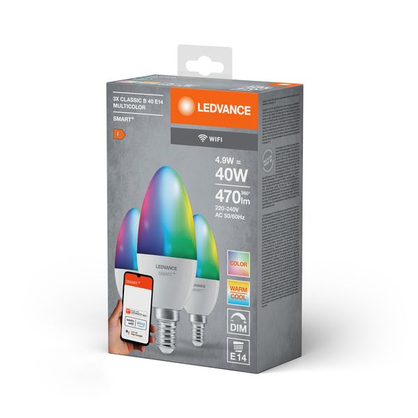 SMART+ WiFi Candle Multicolour 230V RGBW FR E14 TRIPLE PACK image 7