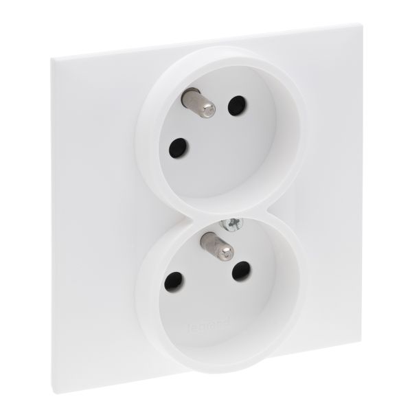 2X2P+E SOCKET FRENCH STANDARD SCREW TERMINALS WHITE image 1