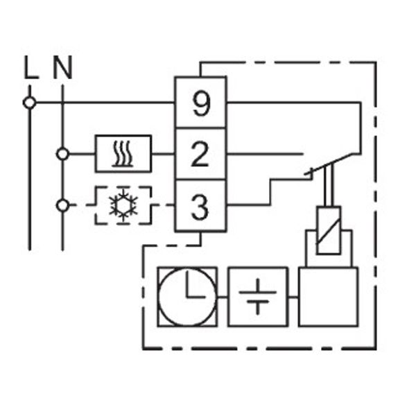 Clock thermostat, weekly program, 5-30C, battery operated, 1 changer, potential free, 10 A image 3