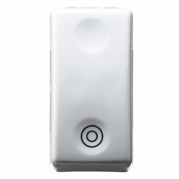 PUSH-BUTTON 2P 250V ac - NO 10A - NEUTRAL - SYMBOL DOUBLE CIRCLE - 1 MODULE - SYSTEM WHITE image 2