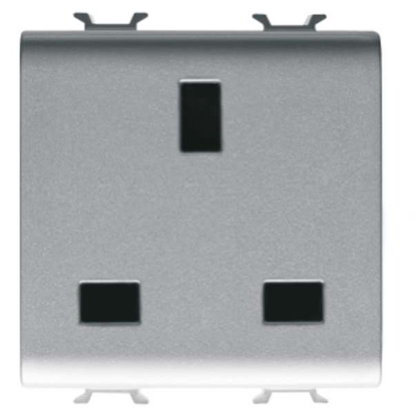 BRITISH STANDARD SOCKET-OUTLET 250V ac - 2P+E 13A - 2 GANG - TITANIUM - CHORUSMART image 1