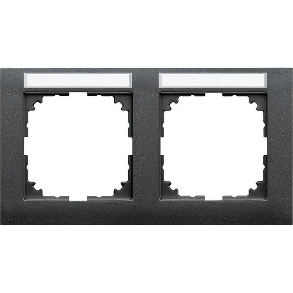 M-Pure frame, 2-fold with label holder, horizontal installation, anthracite, image 1