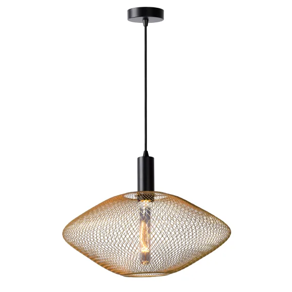 Lucide MESH - Pendant light - Ø 45 cm - 1xE27 - Matt Gold / Brass image 1