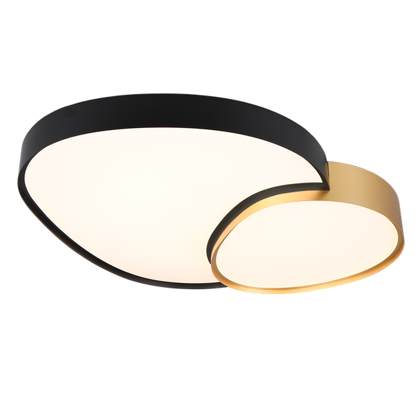 Rise LED ceiling lamp 70 cm black-gold image 1