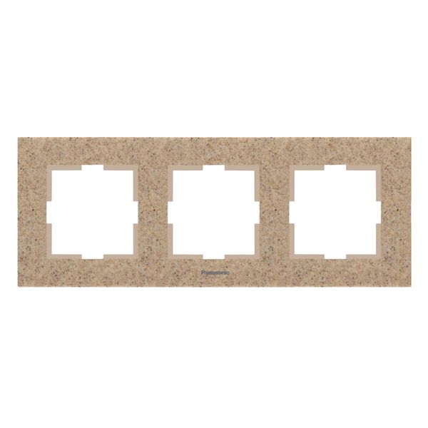 Karre Plus Accessory Corian - Sandstone Three Gang Frame image 1