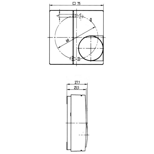 Room controller radio transmitter 868 MHz, analog temperature setting, setting range 17...24C, battery operation. image 3