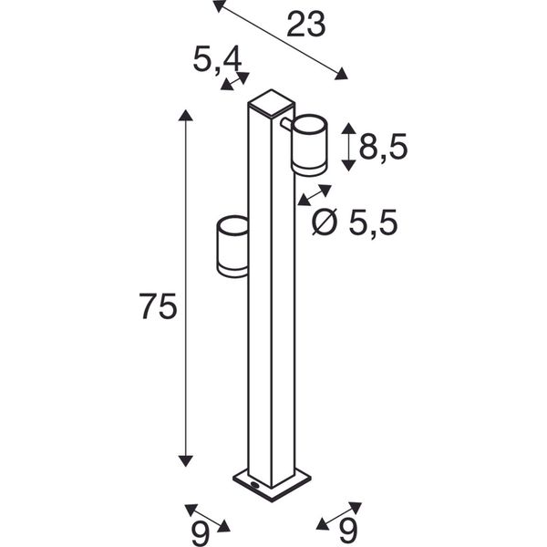 HELIA Double Pole, anthracite, IP55 3000K image 3